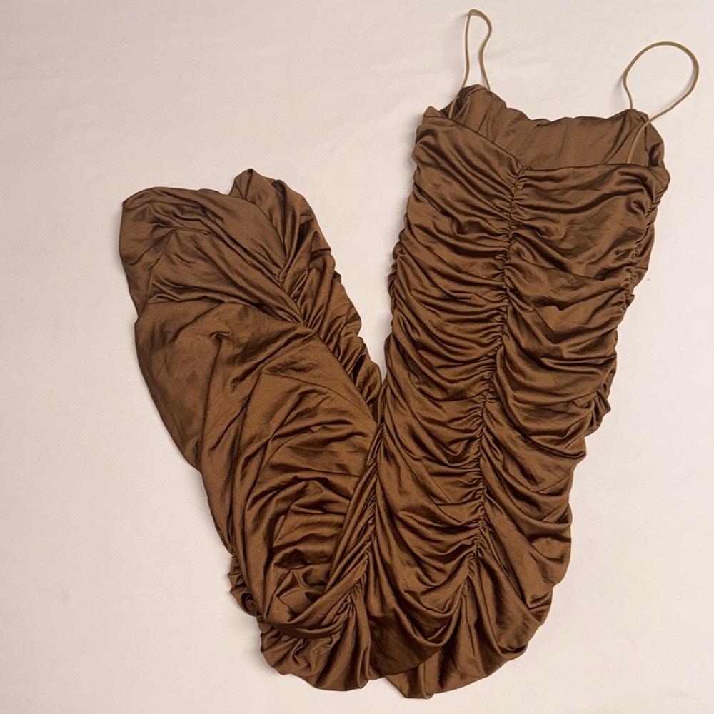 Brown Rouched Dress - Picture 5 of 5